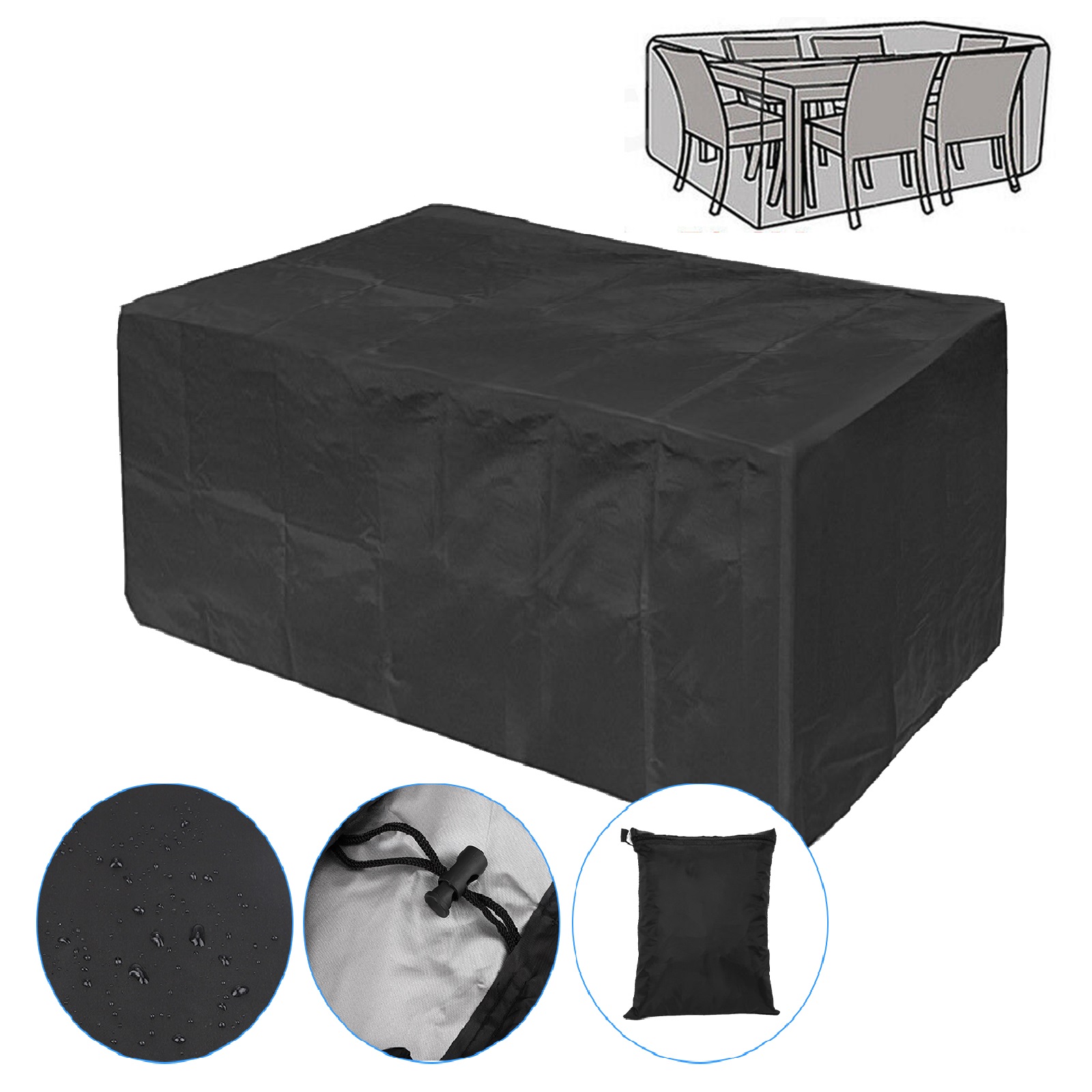 Black Durable 210D Oxford Weatherproof Waterproof Generator Dustproof Cover New