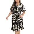 thumbnail image 2 of DARING DIVA Women's Plus Dress 2026 Chevron V Neck Beach Dress 3X Black, 2 of 6