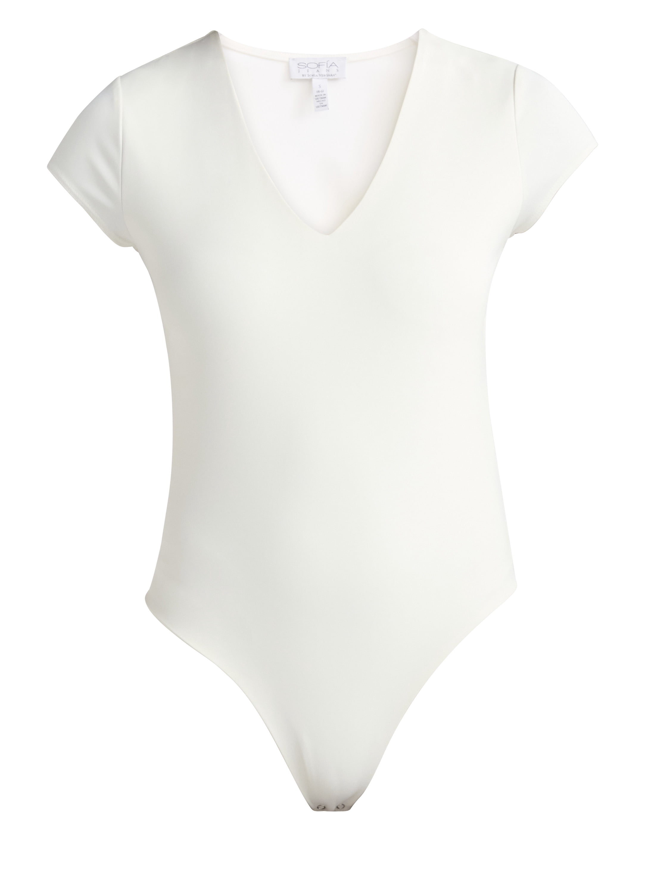 Sofia Jeans Women's Scuba Knit V Neck Bodysuit, Sizes XS-XXXL