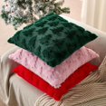 thumbnail image 7 of Christmas Tree Decorative Throw Pillow Covers Set of 2, 18x18" Soft Fluffy Pillow Cases, Faux Fur Fuzzy Pillows Covers Winter Holiday Cushion Cases for Sofa Couch Bedroom Living Room Home Décor, 7 of 7