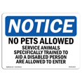 thumbnail image 1 of SignMission OS-NS-D-1014-L-16171 Panneau d'Avis OSHA - Animaux de Compagnie Interdits, 1 of 1