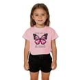 thumbnail image 5 of CUZIBR Girls Short Sleeve Basic Tees Shirts Cute Butterfly Letter Graphic Crew Neck Casual Summer Tshirts For Toddler Kids Outdoor Lightweight Fashionable Tops,Pink,8-9 Years, 5 of 5