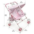 thumbnail image 6 of Folding Double Doll Umbrella Stroller - Pink/Gingham, 6 of 8