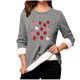 thumbnail image 2 of Heisall Womens Base Layer Shirts Autumn Winter Floral Print Round Neck Long Sleeve Thickened Fleece Teddy Shearling Warm Fitted Thermal Tops for Daily Cold Weather Wear, 2 of 3