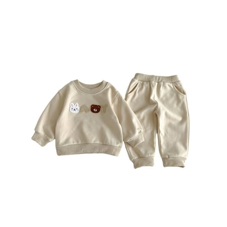 

Meihuid Baby 2 Piece Cute Outfit Cartoon Patterns Sweatshirt and Elastic Pants