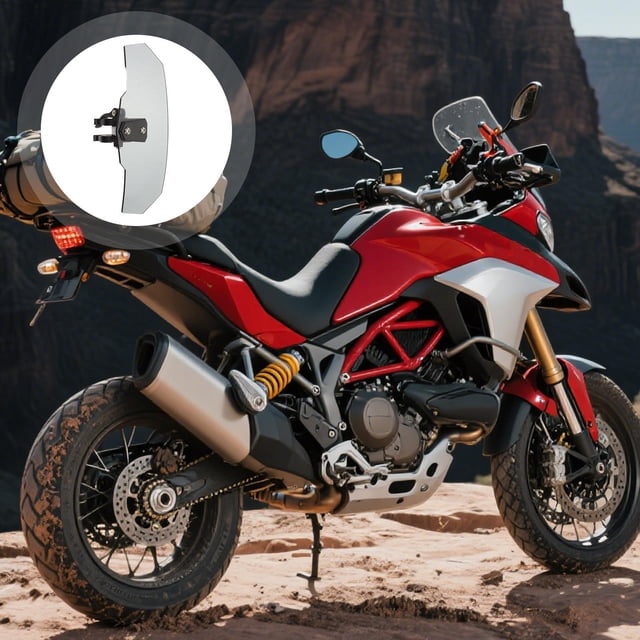 Minkissy Durable Motorcycle Windscreen Extension Plastic Alloy Wind Deflector Clip on Spoiler Multi Color