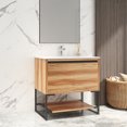 thumbnail image 2 of Clearance! 32 inches Wood Freestanding Bathroom Vanity Combo with Integrated Ceramic Sink and 2 Soft Close Doors, 2 of 7