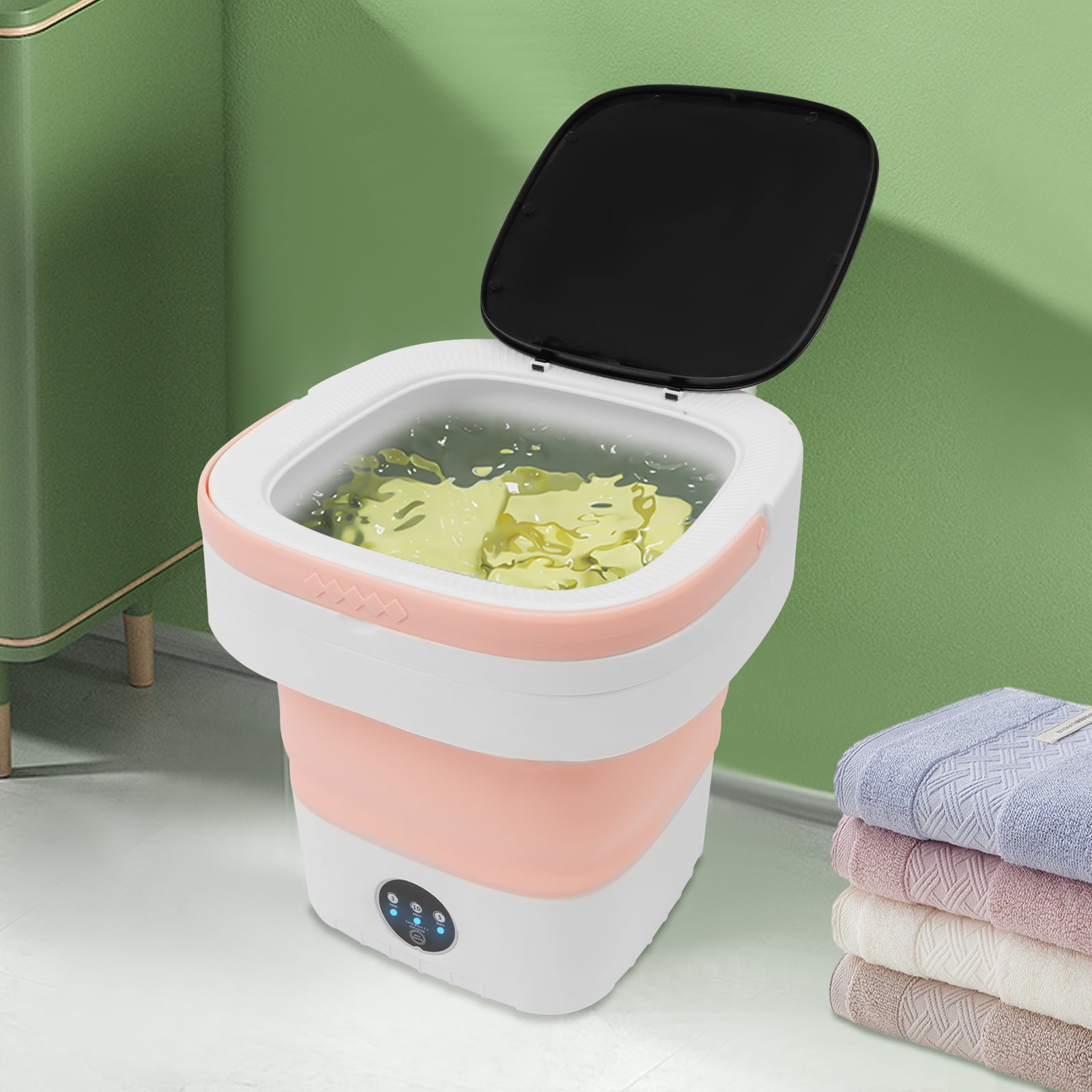 Sakura Powder ABS 30x30x33cm Mini Washing Machine 12l Folding Portable Underwear Special Cleaning Machine