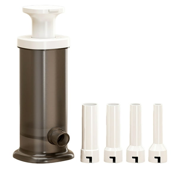 Máquina para hacer salchichas, genérica, con 4 embutidoras de carne, color gris