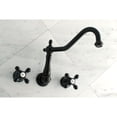 thumbnail image 4 of Kingston Brass Roman Tub Faucet, Matte Black, Wall Mount KS1020AX, 4 of 7