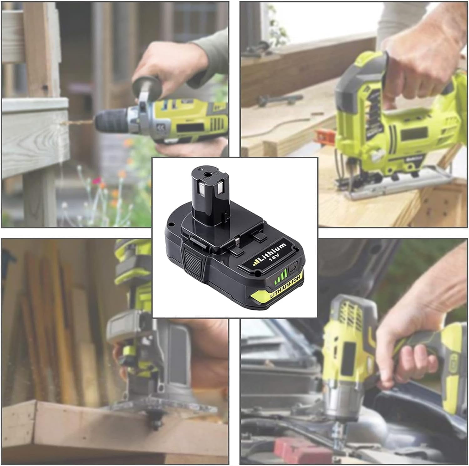 4Pack Replacement For RYOBI P108 18V High Capacity Battery 18 Volt Lithium-Ion P102