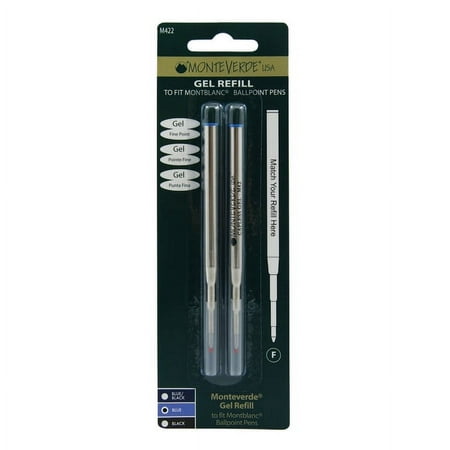 UPC: 0080333884225 | Monteverde Gel Ballpoint Refill to fit Montblanc Blue Fine – 2/package