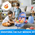 thumbnail image 6 of YCFUN 3-in-1 Travel Play Kitchen for Kids, Transformable Backpack Luggage & 22Pcs Pretend Cooking Set, Foldable Travel Play for Toddlers Girls Boys, 6 of 7