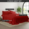 thumbnail image 3 of 24-INCH EXTRA DEEP POCKETS - 6 PC Full-XL Sheet Set - (Extra Pillowcases, Fitted & Flat) 1000-Thread-Count 100% Egyptian Cotton, Soft Breathable - Long Staple 1000TC Cotton- Burgundy, 3 of 7