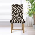 thumbnail image 3 of COEQINE Dining Chair Slipcovers Set of 1, Machine Washable Stretchable Chair Covers for Dining Chairs, Universal Fit Polyester Spandex for Stain & Scratch Protection, Zebra Print Beige, 3 of 7