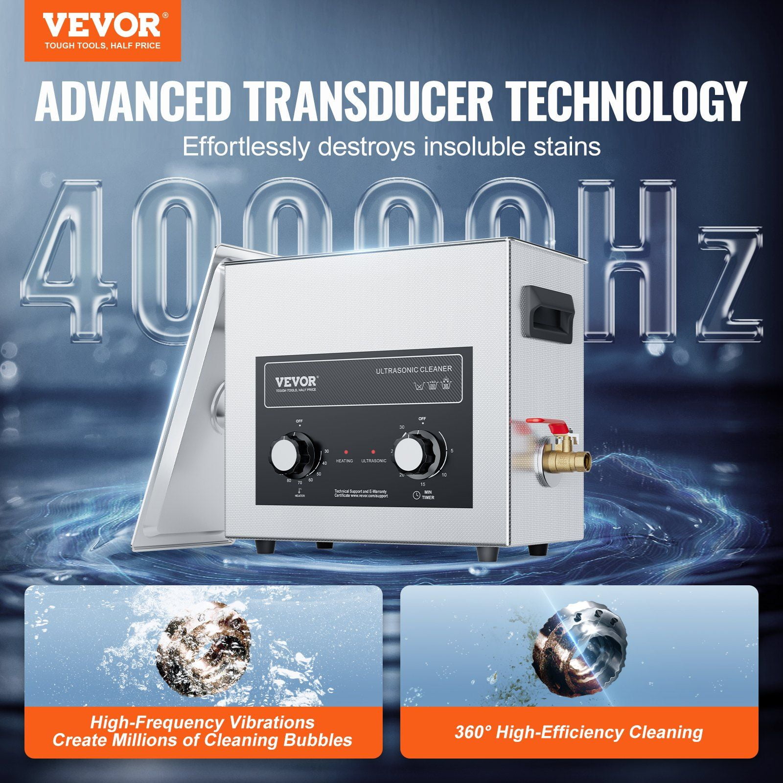6L Ultrasonic Cleaner with Heater Timer Basket Professional Digital Sonic Cavitation Machine 180W Cleaning Machine for Watch Instruments Glasses Coin Metal Parts Tool