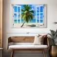 thumbnail image 3 of Elephant Stock Window To Holiday Beach Wall Art - Horizontal Canvas Wall Art - Living Room Wall Decor - Beach Canvas - Blue And White Decor - 51" x 34", 3 of 8