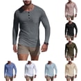 thumbnail image 1 of NJDVHB Chemises d'Hiver pour Hommes,Chandails en Molleton pour Hommes,Chemises pour Hommes à Manches Longues,Haut de Couche de Base d'Exercice à Manches Longues Uni Décontracté à Col Rond avec Poche pour Hommes,Rose,m, 1 of 5