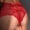 Red, variant on New Women Seamless Shorts Panties Bandage Sexy Lace Floral Embroidery Underwear Mid Waist Transparent Hollow Out Mesh Underpants