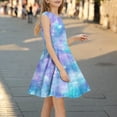 thumbnail image 6 of 4-14 Years Girls Dress Summer Dress Ruffle Hem Midi Dress A-Line Kids Dress Swing Party Dresses Evening Dress Children Festive Dresses Casual Dress Blue 4-5 Years, 6 of 6