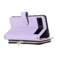 thumbnail image 3 of Feishell Zipper Wallet Case for Google Pixel 8 Pro, PU Leather Card Holder Crossbody Case with Chain Strap / Wrist Strap for Women Girls, Shockproof Full Body Protection Stand Cover, Purple, 3 of 7