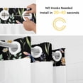 thumbnail image 2 of Spring Flowers No Hooks Shower Curtain with Snap-in Liner Watercolor Pink White Floral Leaf Butterfly Dragonfly Black Shower Curtains for Bathroom, Waterproof, Easy Install, Washable 72"x78", 2 of 9