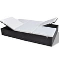 thumbnail image 2 of vidaXL Double Sun Lounger with Cushion Poly Rattan Brown, 2 of 6