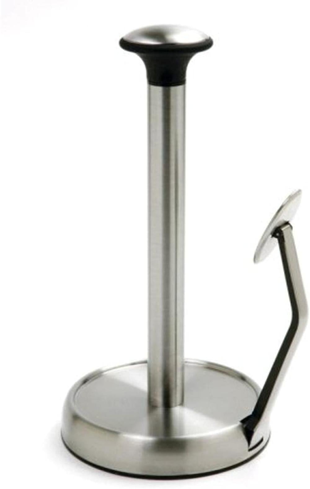 Norpro 14 High Stainless Steel Towel Holder with Nonslip Stable Suction Grip Base 