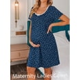 thumbnail image 6 of Avidlove Nightgowns for Women Pleated Sleep Shirts Lace Trim Neck Sleep Dress Short Sleeve Night Shirts, 6 of 7