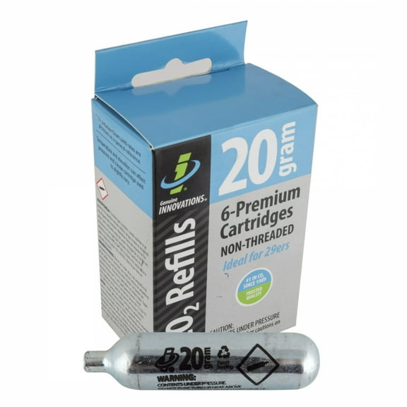 Genuine Innovations 20g Threadless Co2 Cartridges:  6-Pack