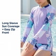thumbnail image 6 of Girls 2PC Long Sleeve Full Coverage Rash Guard Swimsuit Set with Front Zipper Sun Protection Swimwear for Girls Kids 8-12 Years, 6 of 10