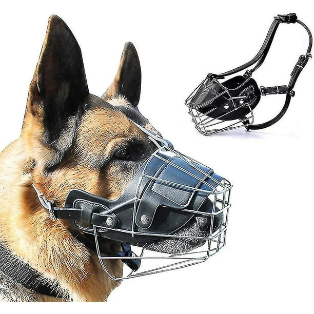Super Metal Muzzle Dog Muzzles Leather Muzzle For Large Dogs XXL