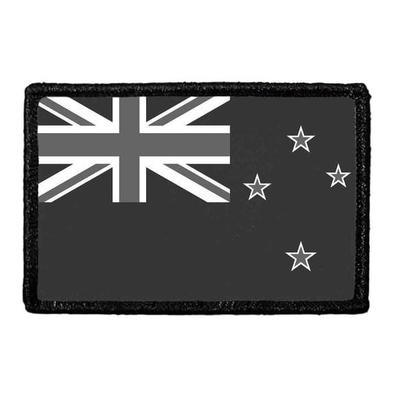 New Zealand Flag - Black and White - Removable Patch