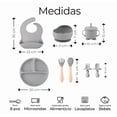 thumbnail image 2 of Set De Cubiertos Para Bebés Silicona Plato Antideslizante Modelo Gris Liso, 2 of 4