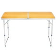 thumbnail image 3 of Aluminum Alloy Table And Chair One Piece Camping One Piece Table And Chair Wood Grain Color, 3 of 16