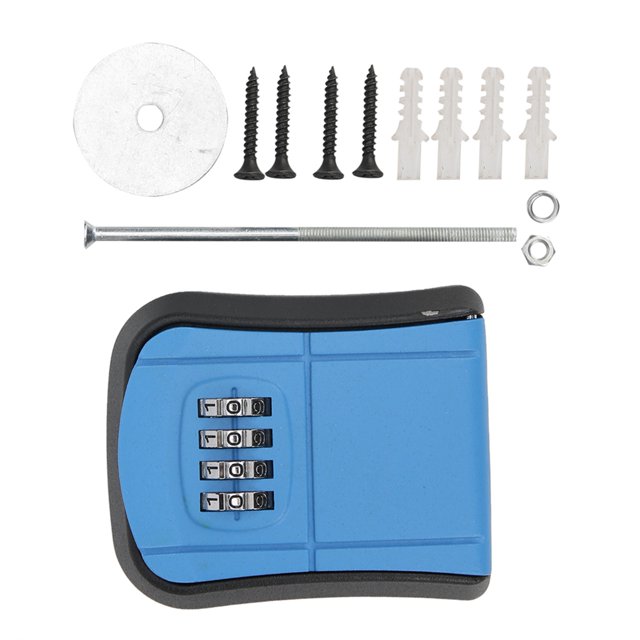 Caja De Código Para Llaves, Caja De Seguridad Para Llaves Montada En La Pared De Acero Inoxidable Combinación De Reinicio De 4 Dígitos De Gran Capacidad Para Interiores Para El ANGGREK Herramientas