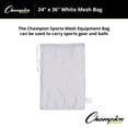 thumbnail image 3 of Champion Sports Mesh Sports Equipment Bag- White, 24" x 36"- Multipurpose, Nylon Drawstring Bag with Lock and ID Tag, for Balls, Swimming Gear, Laundry, Toys - Breathable Stuff Sack, 3 of 6