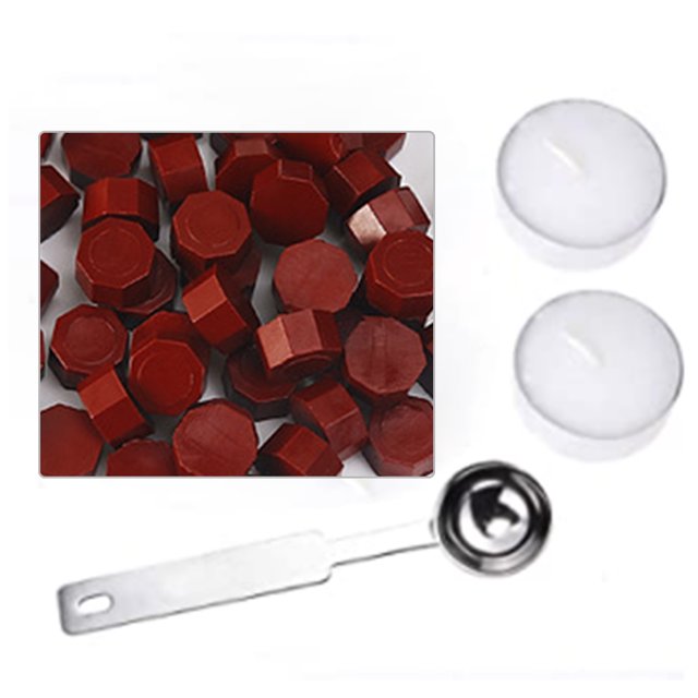Sellado de cera cera gallinas de sello de cera ampliamente usado Kit de sello de sello de cera DIY fácil de usar y limpiar decoración Artesanía de regalos con lustre vintage maroon Inevent HA047891-45
