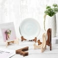 thumbnail image 6 of Wood Plates Display Stand Decorative Easel Stand 12cm/5 inch 4pcs Small Wooden Display Stand Brown for Picture Frames Books Decorative Plates Tablets and Art, 6 of 7