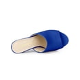 thumbnail image 4 of BLISSFUL STEP Sandales Mules à Talon Bloc à Enfiler pour Femme Bleu 6,5, 4 of 7