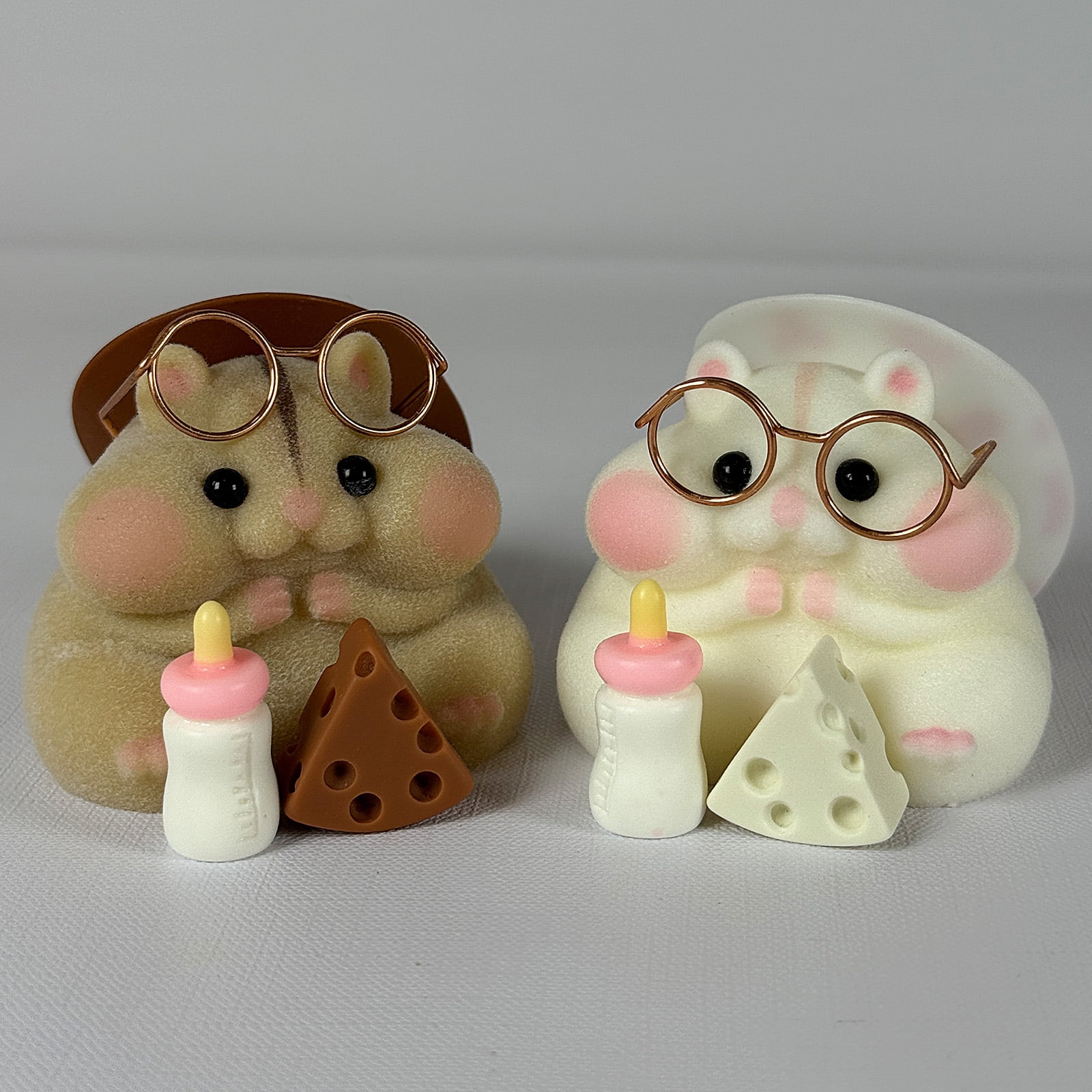 Handmade Taba Squishy Hamster Toy, Soft Silicone Mochi Fidget Toy, Cute Stress Relief Gift (4 Packs - 4 Colors)