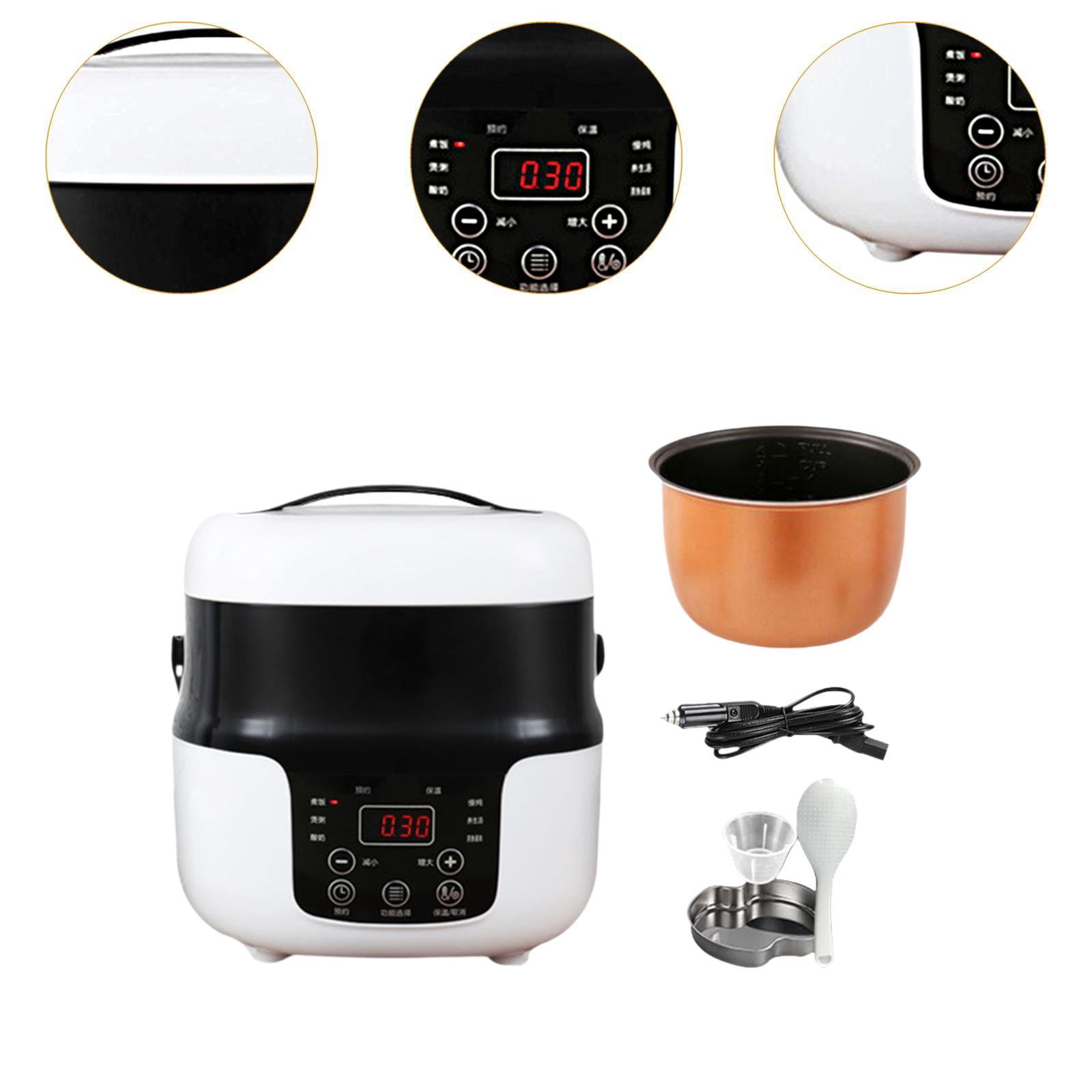Fiocias 2L Rice Cooker Rice Cooker for Car with Service Spoon Multipurpose Portable Meal 12V for Cars