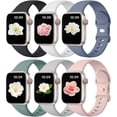 thumbnail image 1 of Correa de reloj Maledan compatible con Apple de 38-49 mm, silicona, paquete de 6, 1 of 9