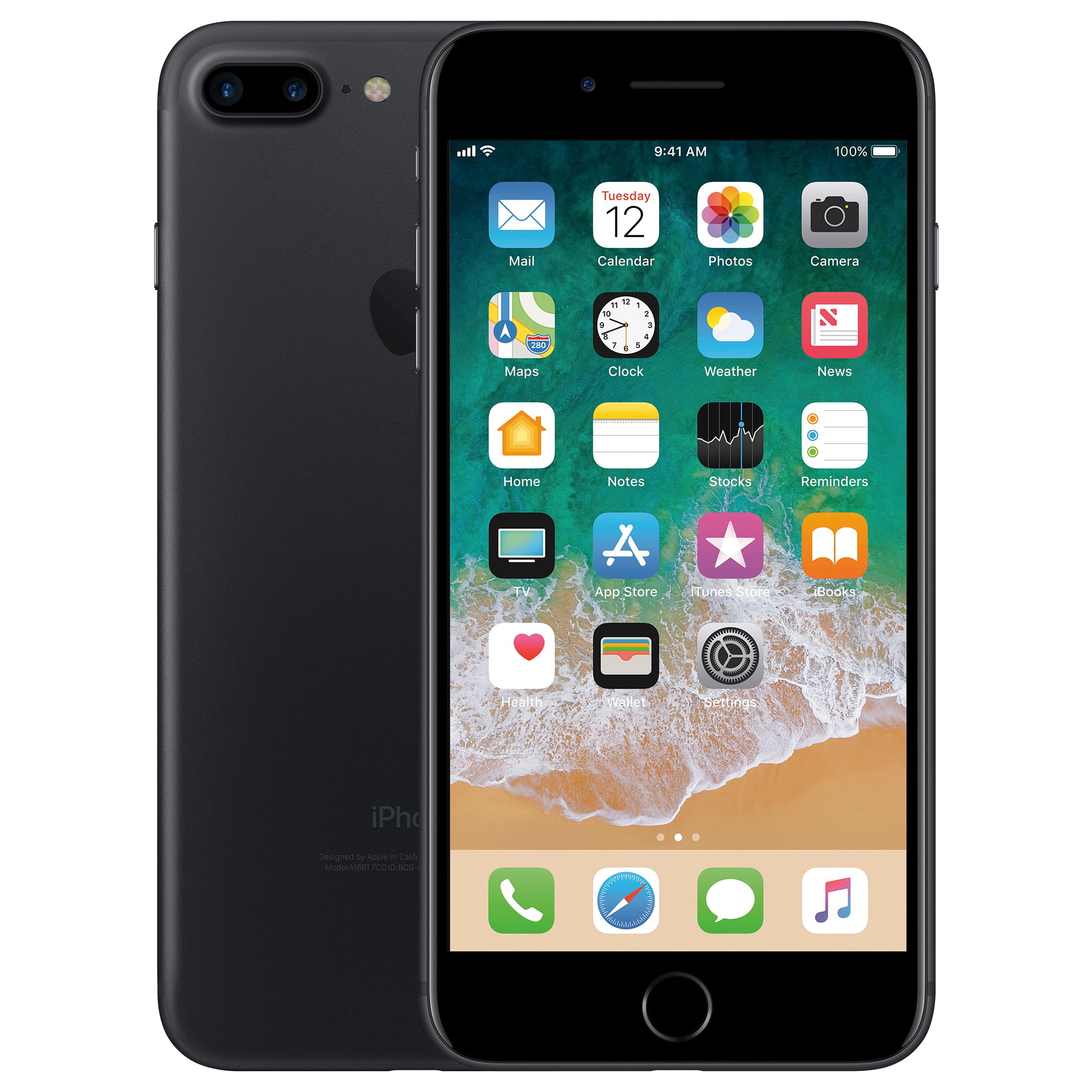 Restored Apple iPhone 7 Plus, 128 GB, Black - Fully Unlocked - GSM and CDMA  compatible (Refurbished)