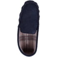 thumbnail image 6 of Mens Easy Slip On Suede Fabric Lined Winter Moccasin Slippers with Hard Sole - Navy - US 9, 6 of 7