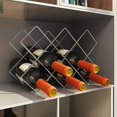 thumbnail image 2 of Encimera plateada para estante de vino para 6 botellas: organizador de almacenamiento para cocina, despensa y refrigerador, 2 of 4
