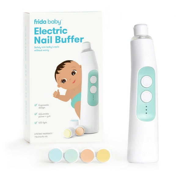 Frida Baby Electric Nail File and Buffer Set, Fingernail Clippers Alternative for Newborn to Toddler