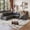 Dark Gray, variant on YWEN 102" L-Shaped Modular Sectional Sofa Corduroy Cloud Couch with Deep Seating, V-Shaped Flexible Corner Sofa Boneless Floor Couch for Living Room, Removable Washable Covers