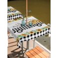 thumbnail image 2 of Outdoor Tablecloth with Umbrella Hole for Patio/Picnic/Party/Camping, Sunflowers Waterproof Table Cloth Square Cover Washable, Botanical Bees Black White Plaid Truck Wooden (60"x 60"), 2 of 9