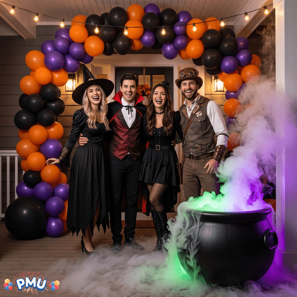 PMU Large Halloween Cauldron 22 Inch Big Witch Plastic Cauldron bowl Black, For Halloween Decor